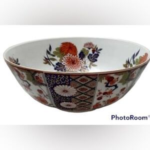 Porcelain Floral Gold Rim Bowl - LARGE